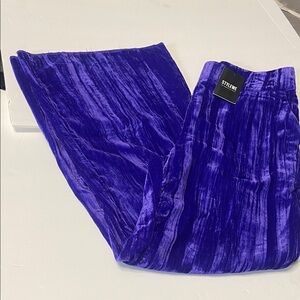 NWT STYLEWE Vibrant Purple Velvet Trousers size L